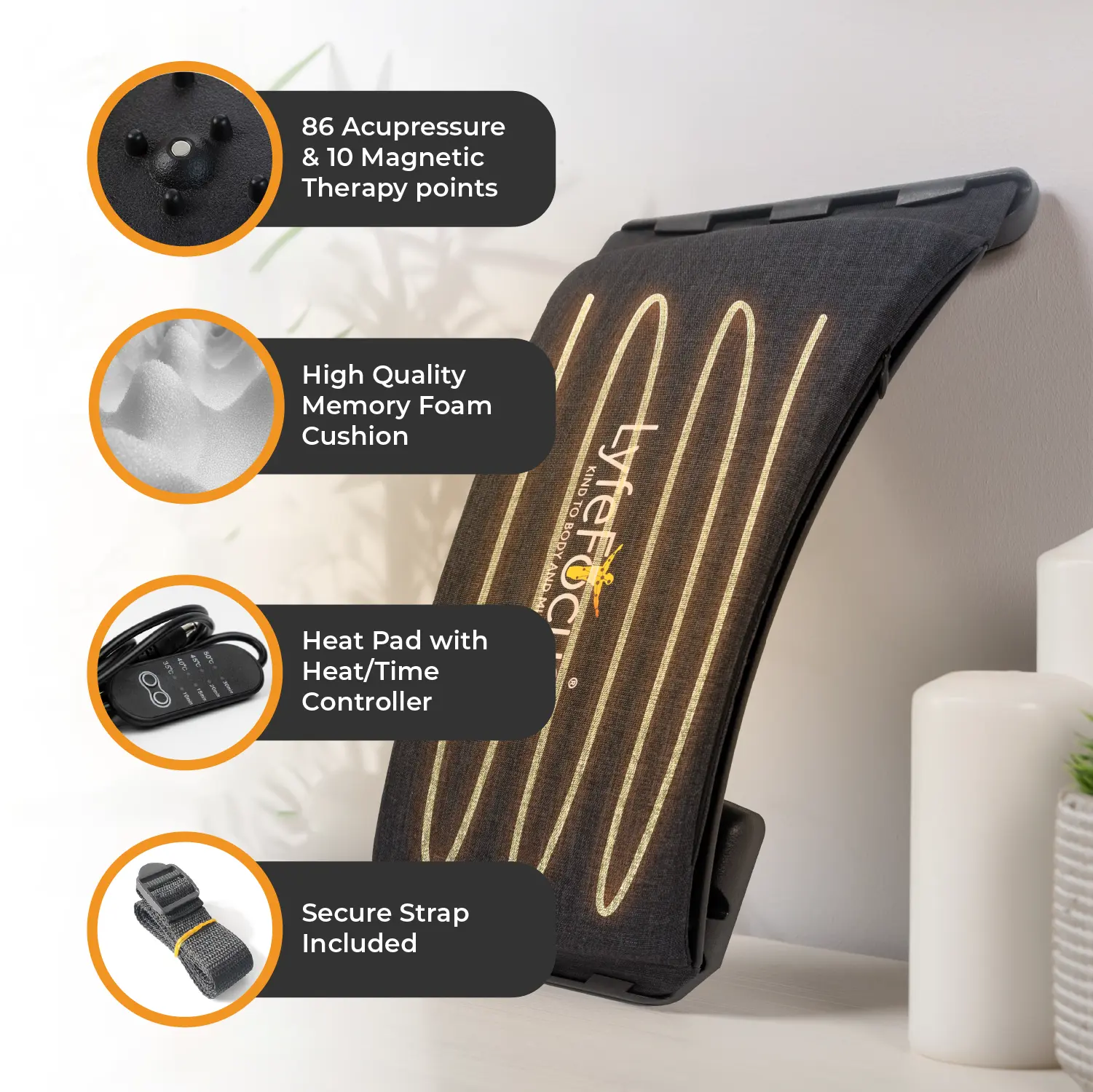 Back Stretcher With Heat LyfeFocus
