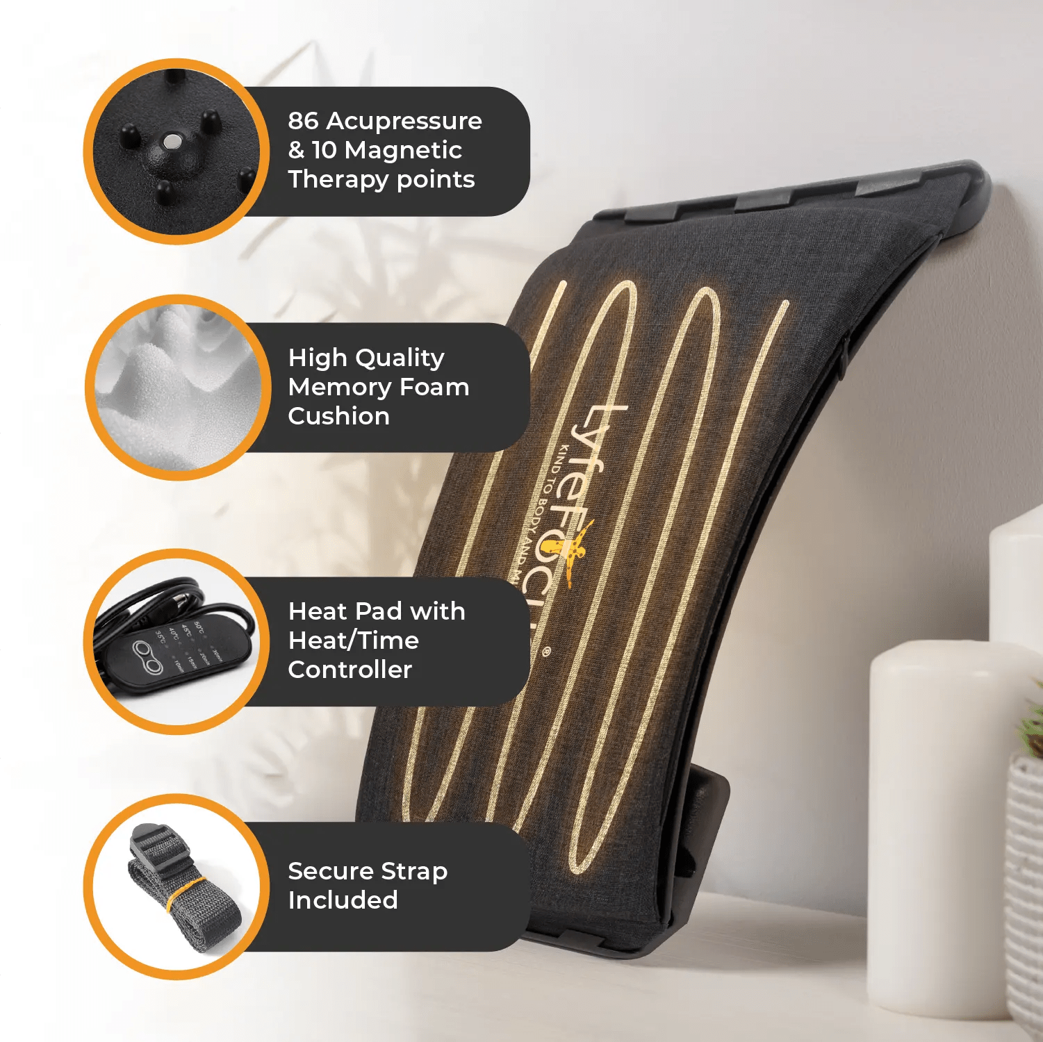 Back Stretcher With Heat LyfeFocus