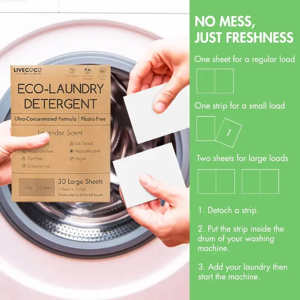 Eco-Laundry Detergent Sheets (60 Loads) LiveCoco