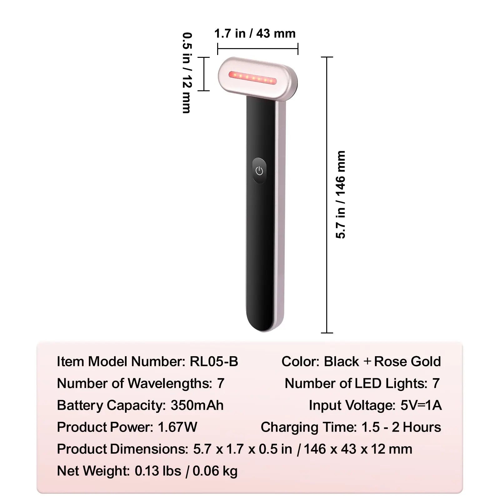 LED Red Light Therapy Facial Wand With Heat & Massage Indira Enterprises LTD