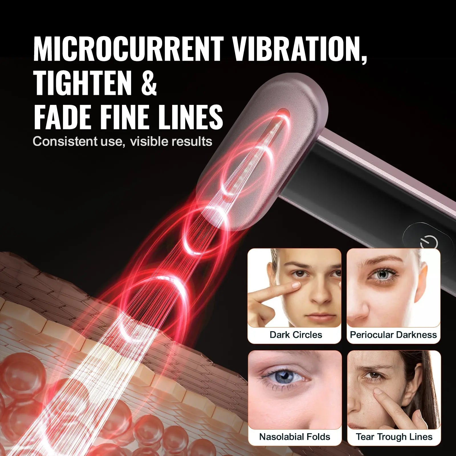 LED Red Light Therapy Facial Wand With Heat & Massage Indira Enterprises LTD