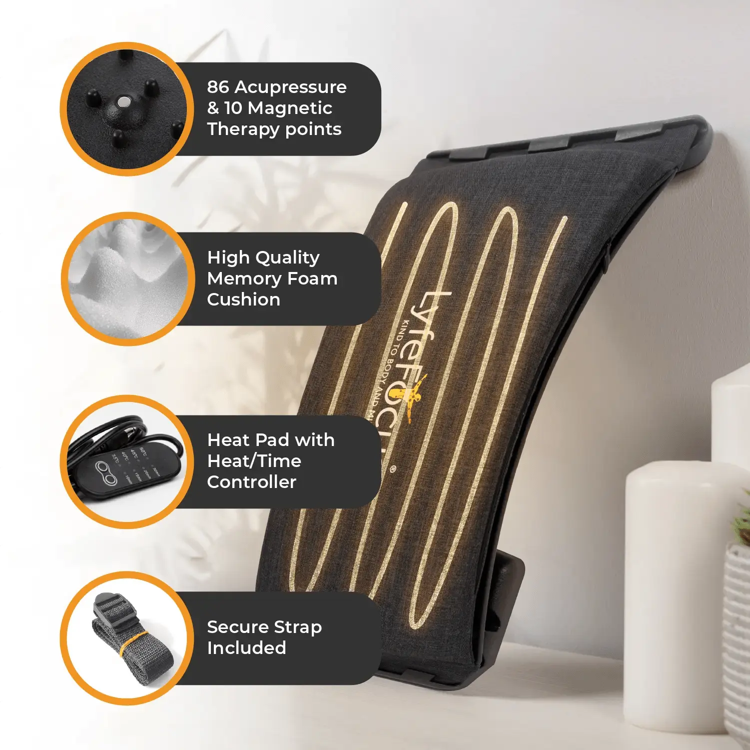 Back Stretcher With Heat LyfeFocus