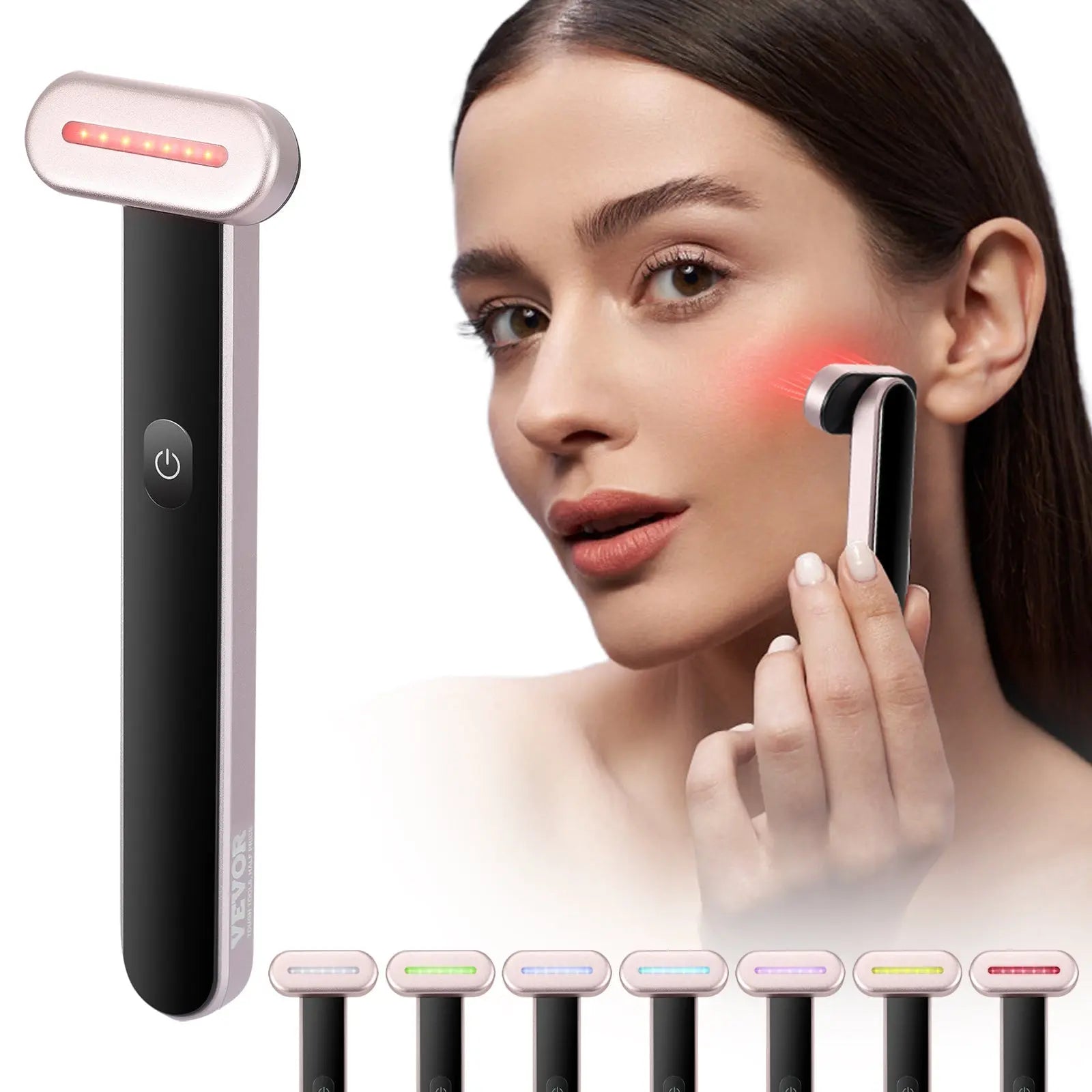 LED Red Light Therapy Facial Wand With Heat & Massage Indira Enterprises LTD